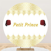 Lofaris Red Hat Petit Prince Round Gold White Baby Shower Backdorp